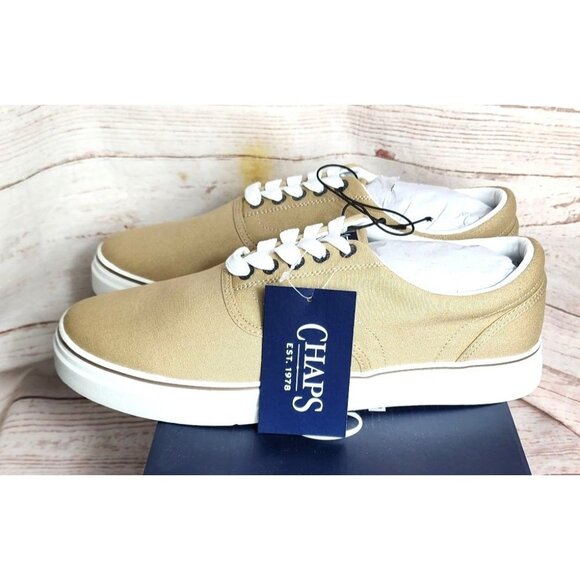 M Chaps Taupe Canvas Lace-Up Low Cut Dress/Casual Shoes – Size 10 Comfortable - Picture 4 of 11